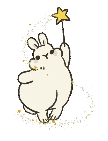 twirling bunny with magic wand